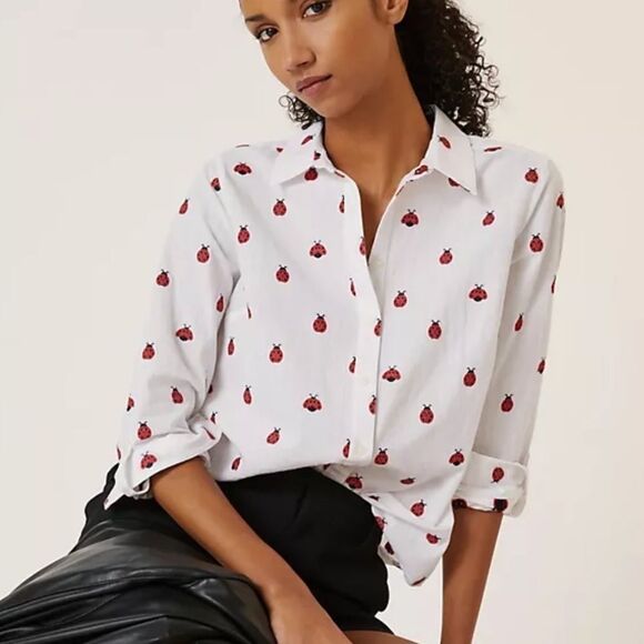 Nwot Anthropologie | Maeve by Anthropologie Classic Lady Bug Button Down - Picture 1 of 5